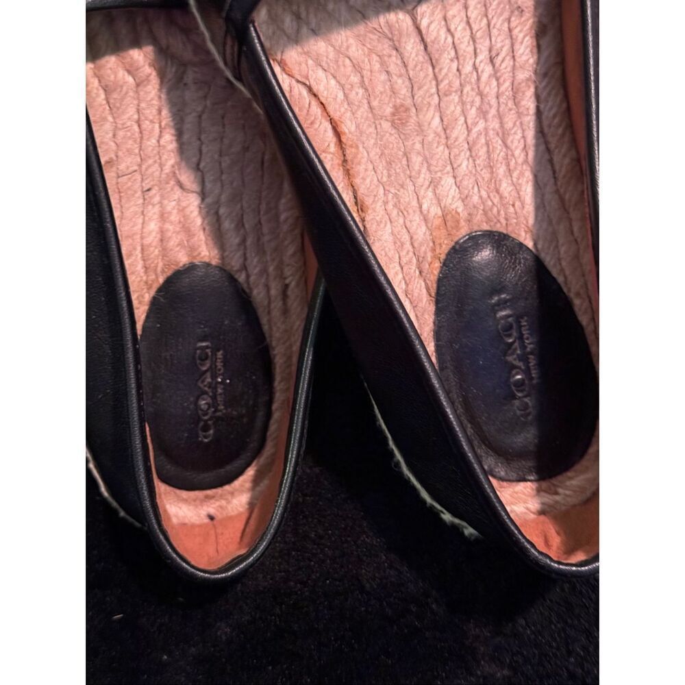Coach rhodelle espadrille slip pull on sneakers /loafers shoes flats 8B black - Picture 5 of 11